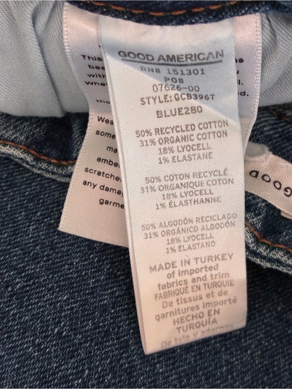 Good American Good Classic High Rise Flare Jeans in Blue Medium Wash - Size 8 - Picture 13 of 15